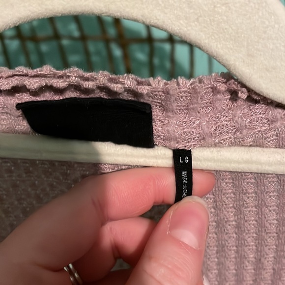 Mauve waffle Henley - Picture 4 of 6